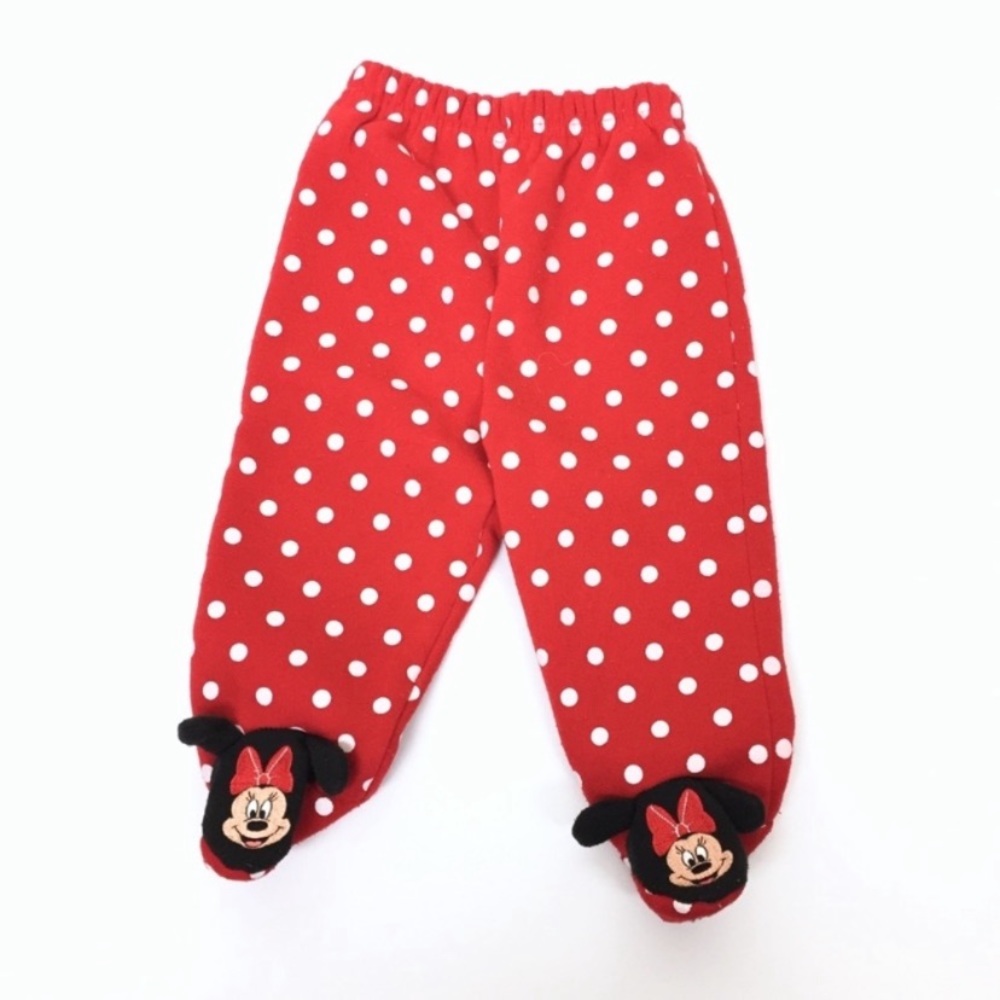 Vintage Disney Minnie Mouse polka dot footie pants size 6-9 months - Picture 1 of 3